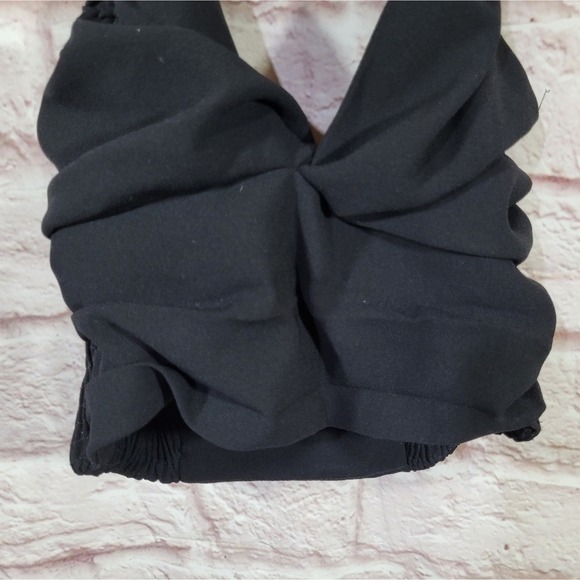 Zara Black Ruched Cropped Halter Top Cami - Picture 4 of 9